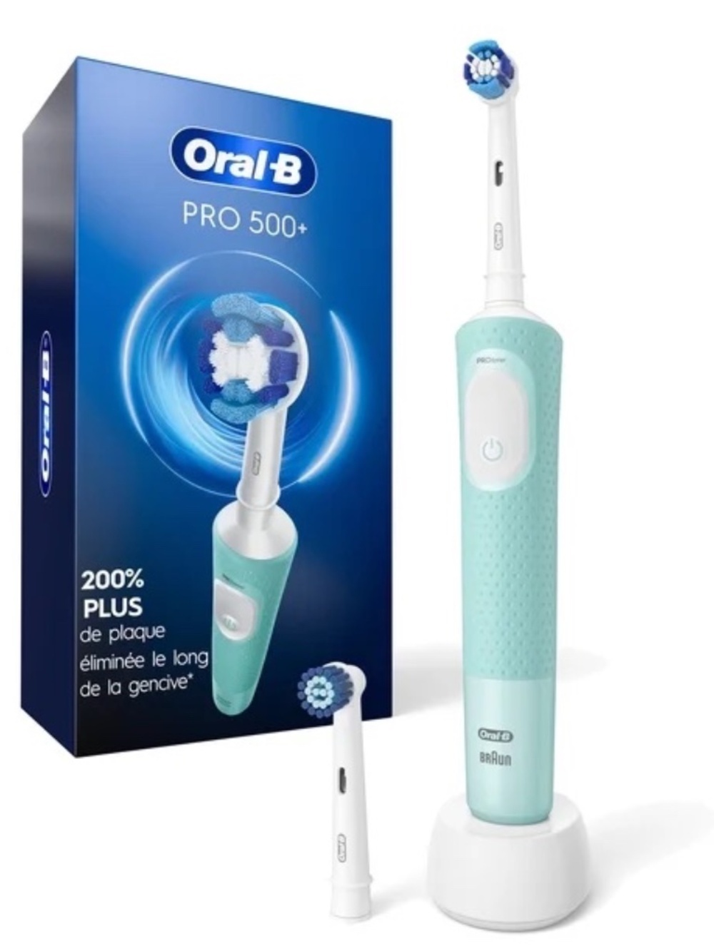 NWT SEALED Oral-B Pro 500+ Rechargeable Electric Toothbrush Sealed 2 Brush Heads